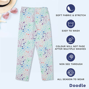 Doodle Girls  Leggings Star Print White