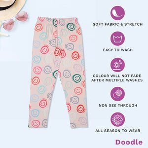 Doodle Premium 100% Cotton Leggings For Girls