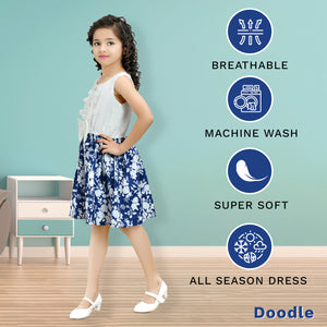 Doodle White & Navy Mix and Match Dress