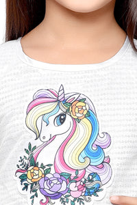 Doodle Fit and Flare Multi Net Unicorn Dress