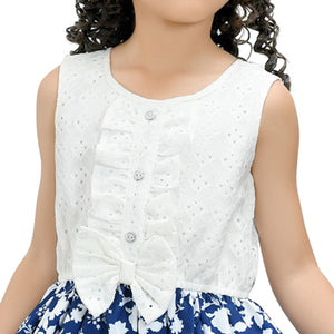 Doodle White & Navy Mix and Match Dress