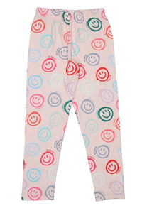 Doodle Girls Pack Of 2 Leggings AOP Printed Peach and Purple