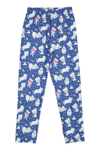 Doodle Girls Pack Of 2 Leggings AOP Printed Yellow and Blue