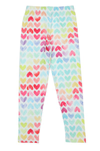 Doodle Girls Pack Of 2 Leggings AOP Printed Pink and White