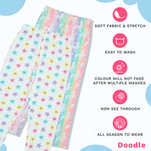 Load image into Gallery viewer, Doodle Girls Pack Of 2 Leggings AOP Printed White and Pink
