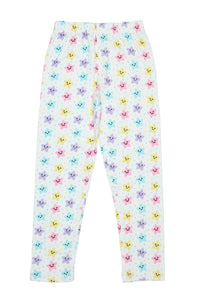 Doodle Girls Pack Of 2 Leggings AOP Printed White and Pink