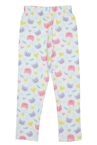 Doodle Girls Pack Of 2 Leggings Printed Pink and White