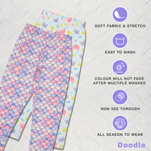 Load image into Gallery viewer, Doodle Girls Pack Of 2 Leggings Printed Pink and White
