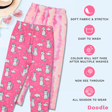 Load image into Gallery viewer, Doodle Girls Pack Of 2 Leggings AOP Printed Purple and Pink
