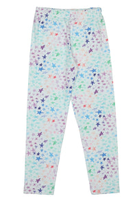 Doodle Girls Pack Of 2 Leggings AOP Printed Navy and White