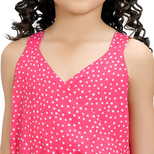 Load image into Gallery viewer, Doodle Polka Printed Step Dress With Sleeveless
