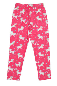 Doodle Girls  Leggings  Unicorn Print Pink