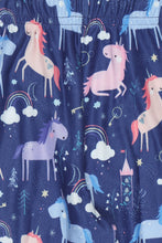 Load image into Gallery viewer, Doodle Girls  Leggings Unicorn Print Navy
