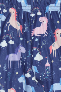 Doodle Girls  Leggings Unicorn Print Navy