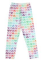 Load image into Gallery viewer, Doodle Girls  Leggings Heart Print White
